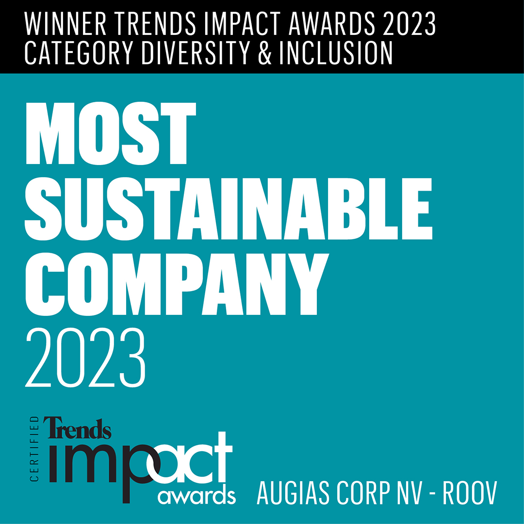 Label voor Trends Impact Awards voor most sustainable company 2023